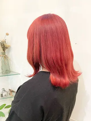 セミロング カラー 髪質改善カラー🤍 エクステ✨君島由実子のヘアスタイル