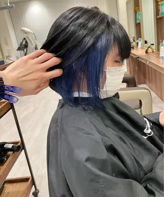 ショート 雅/ダブルカラー/ 白髪ぼかしハイライトのヘアスタイル