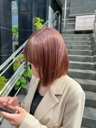 ショート カラー ARIA💎縮毛矯正 ブリーチ💎複雑履歴のヘアスタイル