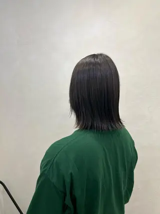 ミディアム カラー ブリーチ縮毛矯正 あすまのヘアスタイル