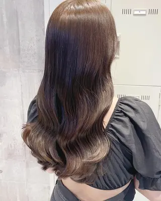 ロング カラー パーマ ヘアアレンジ メンズ キッズ ネイル マツエク・マツパ アイブロウ 🎀韓国レイヤー YURINA🎀のヘアスタイル