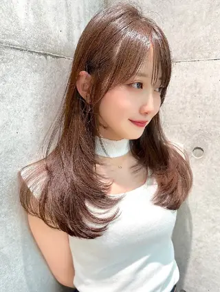 カラー ロング 髪質改善/韓国ヘア /透明感カラー🧸のヘアスタイル