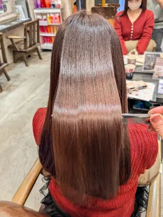 ロング パーマ カラー 美髪矯正/縮毛矯正/ 髪質改善/店長 山下のヘアスタイル