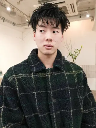 ショート メンズ 似合わせカット ケアパーマ喜来雅由のヘアスタイル