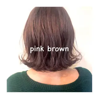ミディアム カラー ヘアアレンジ ゆさこのか ダブルカラー／縮毛のヘアスタイル