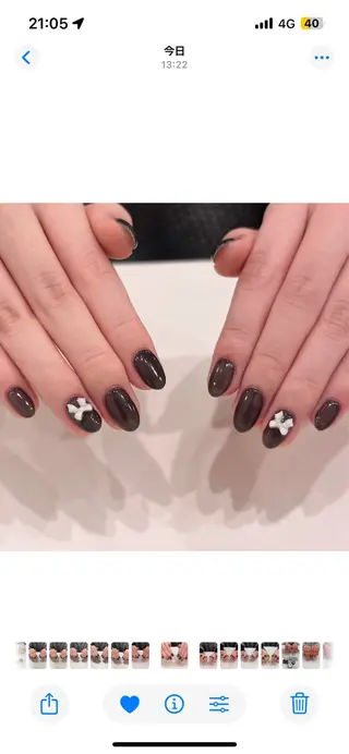 ネイル SHIORI🐈‍⬛ 韓国⌇ワンホンネイルのネイルデザイン
