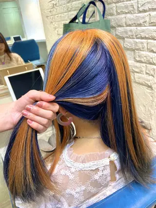 セミロング カラー ヘアアレンジ ♥️ルフ🐒 ミレイ♥️のヘアスタイル