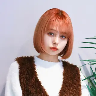 ショート カラー パーマ ヘアアレンジ 🖤小顔ボブ/ウルフ レイヤー🖤山本諒のヘアスタイル