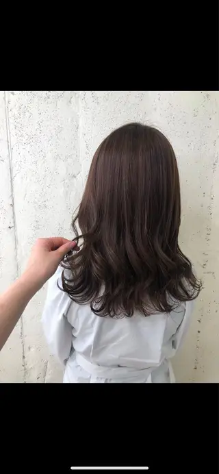 セミロング 🌷韓国顔周りカット ×艶カラーaki🌷のヘアスタイル