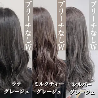 ミディアム カラー レイヤーカット 透明感カラーのヘアスタイル