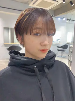 ショート カラー ボブパーマコテ巻き風 パーマNo1深江秀平のヘアスタイル