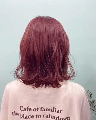 ミディアム カラー 🍑もも 🍑のヘアスタイル