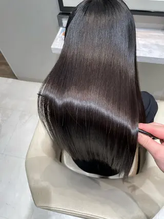 ロング パーマ k-twoたき✨艶感 カラー／美髪矯正のヘアスタイル