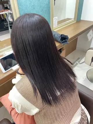 ミディアム カラー パーマ 長妻莉央/縮毛矯正 髪質改善カラーのヘアスタイル