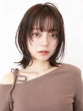 ミディアム 🫧艶感カラー/ あいり🤍のヘアスタイル