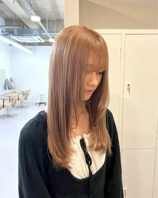 セミロング カラー ブリーチカラー🦋‪ 田中さくらのヘアスタイル