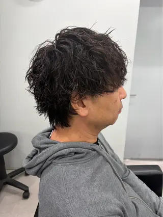 ミディアム パーマ メンズ 北千住No1 二田健吾‼️のヘアスタイル