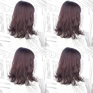 ミディアム カラー TOMOKA 艶髪/透明感カラーのヘアスタイル