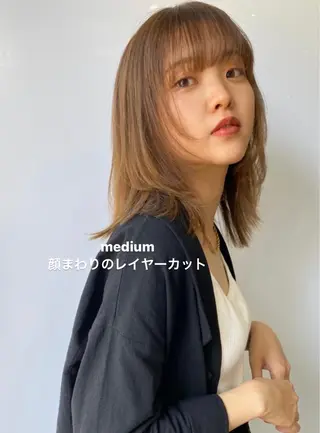 ミディアム カラー Pia ツボイ ケイタのヘアスタイル