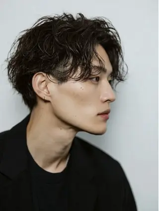 ミディアム カラー パーマ メンズ Men's特化 ✂️ 垢抜けパーマ/宮澤蓮のヘアスタイル