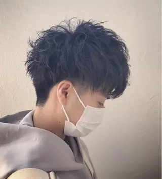 ショート パーマ メンズ ニュアンスパーマ/ レイヤー/茶屋町のヘアスタイル