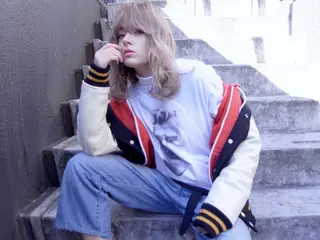 セミロング カラー 北條 優輝のヘアスタイル