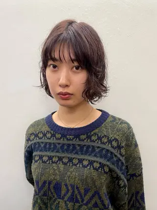 ミディアム パーマ 似合わせレイヤー/ パーマヘア/高倉のヘアスタイル