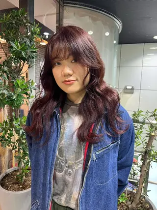 セミロング カラー 💖デザインカラー/ タダ ハナカ💖のヘアスタイル