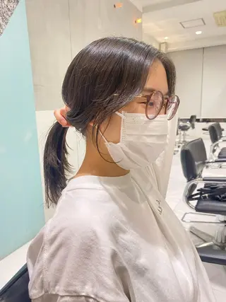 ロング カラー ヘアアレンジ 赤み消しグレージュ 🫒reonのヘアスタイル