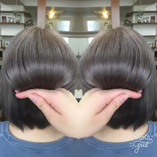 ショート カラー パーマ ヘアアレンジ メンズ キッズ ネイル マツエク・マツパ SHIORI💜口コ ミNo.1艶カラーのヘアスタイル