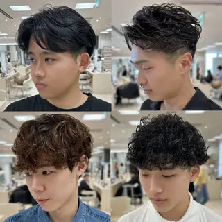 ショート パーマ メンズ 湘南/メンズパーマ/ ハイライト/ユチカのヘアスタイル