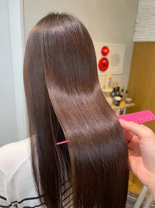 カラー ひなこ♡縮毛矯正/ 艶カラー🤍透明感のヘアスタイル