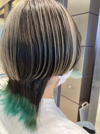 ミディアム カラー スキバサミを使わない カット🌼唯🌼のヘアスタイル