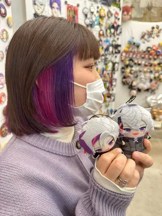 ミディアム カラー あらげ 🌈推しカラー🌈ᵕのヘアスタイル