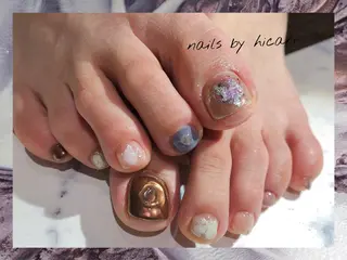 ショート カラー ネイル マツエク・マツパ illum hicariのネイルデザイン