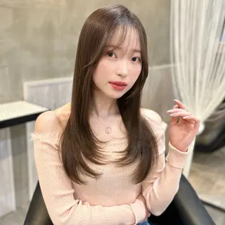 ロング 🌹ハッシュカット、 レイヤー韓国ヘア🌹のヘアスタイル