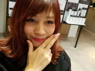 ミディアム セミロング ロング 田中 光のヘアスタイル