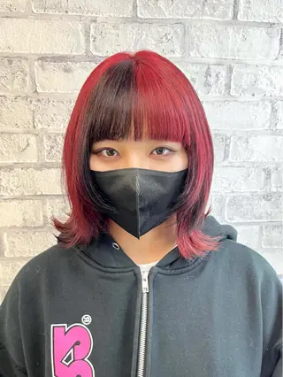 ロング カラー パーマ ヘアアレンジ メンズ キッズ ネイル マツエク・マツパ アイブロウ 🐺ウルフ×ハイトー ン🖤Yukinoのヘアスタイル