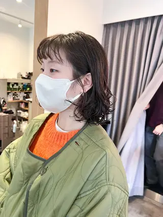 ミディアム パーマ ミディアムパーマ /癖毛パーマのヘアスタイル