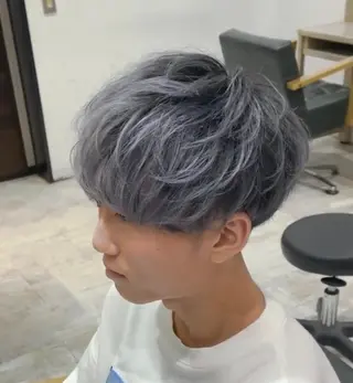 ショート カラー メンズ 酸性ストレート/ブリ ーチなしWカラー河本のヘアスタイル