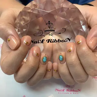 ネイル ネイルリボン 受付スタッフのネイルデザイン