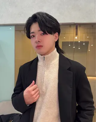 メンズ mahoメンズ/韓国 🦋センターパートのヘアスタイル