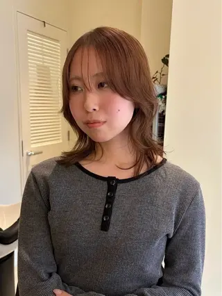 ミディアム カラー パーマ satsuki 暖色・ブラウンカラーのヘアスタイル