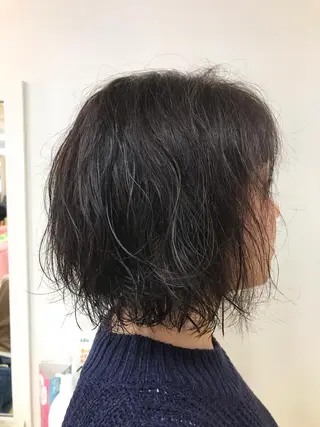 ミディアム カラー パーマ 横田 尚登のヘアスタイル