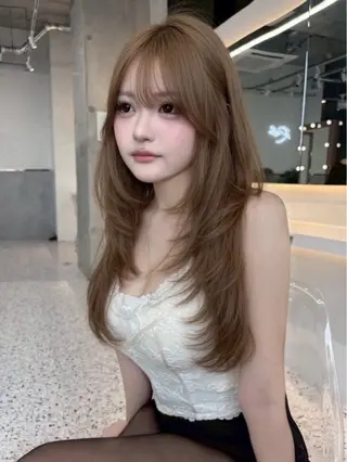 ミディアム 🎀似合わせカット/ 透明感カラー/翼🎀のヘアスタイル