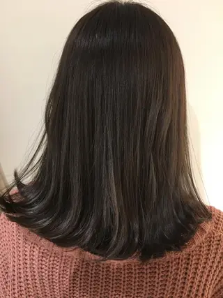セミロング カラー 縮毛矯正クロスパーマ 益子達也のヘアスタイル