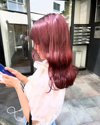 セミロング カラー HIROKO / 透明感暖色カラー🎀のヘアスタイル