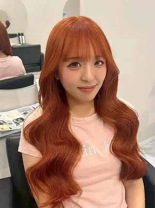 ロング カラー ♡韓国ハイトーンモテ カラー🧡ᩚMIKUのヘアスタイル