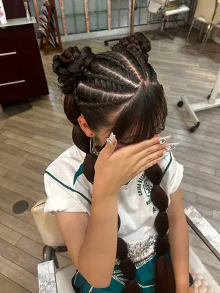 セミロング ヘアアレンジ konomi⛓🩶 カラー/ヘアアレンジのヘアスタイル
