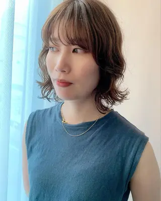 ショート パーマ hub hair レイヤー/透明感のヘアスタイル